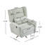 Fauteuil inclinable électrique capitonné vert clair pivotant à 360 ° avec base dorée 5 étoiles pour le confort du salon