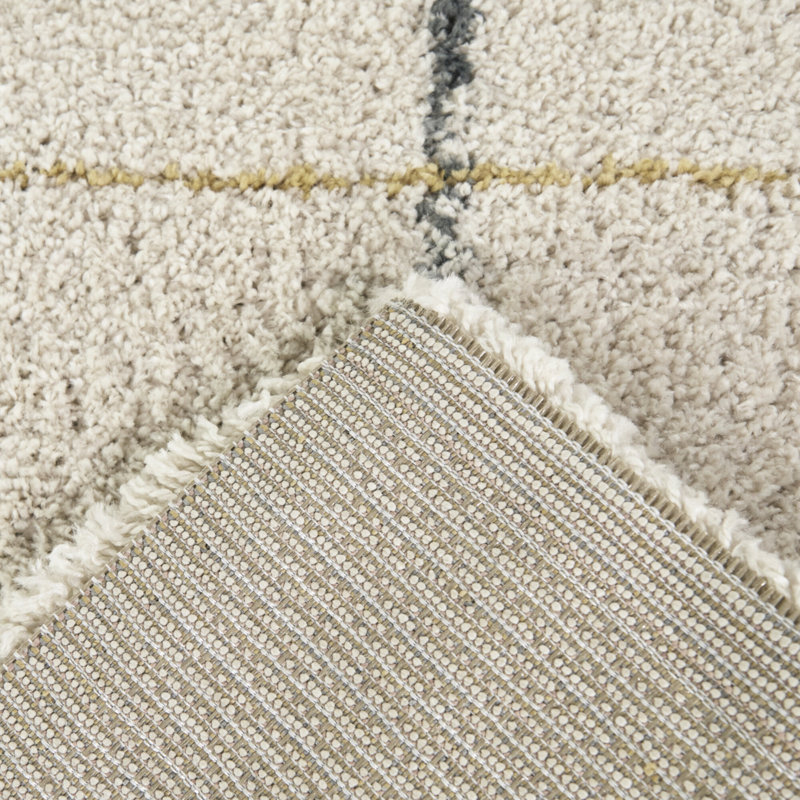 Tapis crème à poils longs Bachri, Rectangle 7 pi 10 po x 10 pi