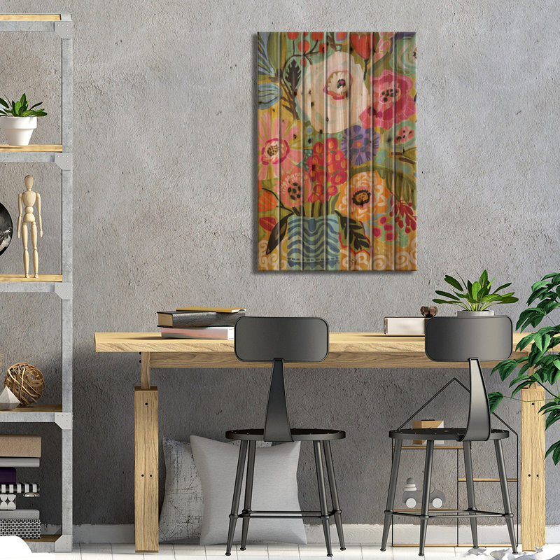 Fleurs fraîches dans un vase II, H 40 po x l 26 po x P 1,5 po