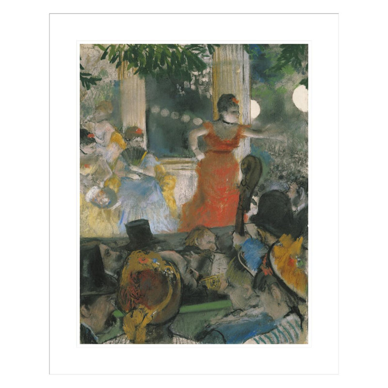 «Cafe concert at Les Ambadoreurs» par Edgar Degas, impression giclée encadrée, H 28,83 po x l 23,5 po