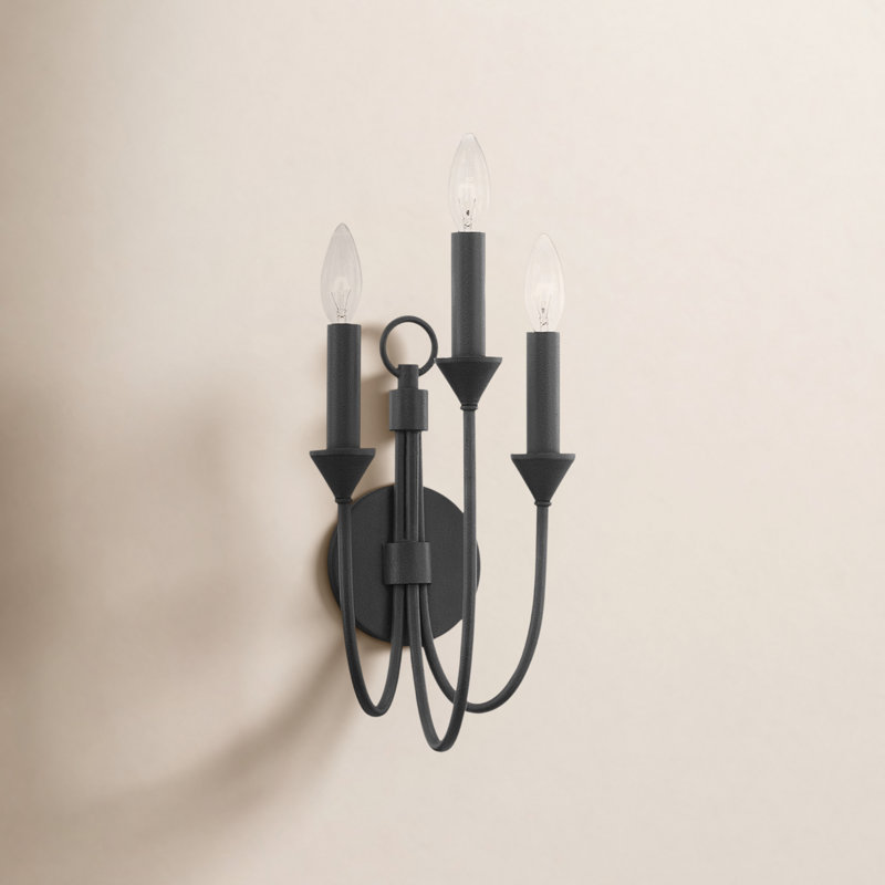 Cate 3 - Light Candle Wall Light, Forged Iron