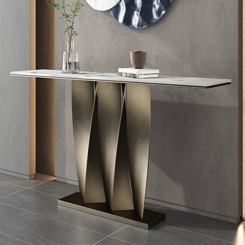 Console décontractée de qualité italienne, Blanc, H 33,4 po x l 55 po x P 13,7 po