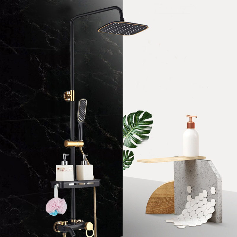 Ensemble de douche à pluie réglable en hauteur, système de pomme de douche à pluie murale pour salle de bain et hôtel