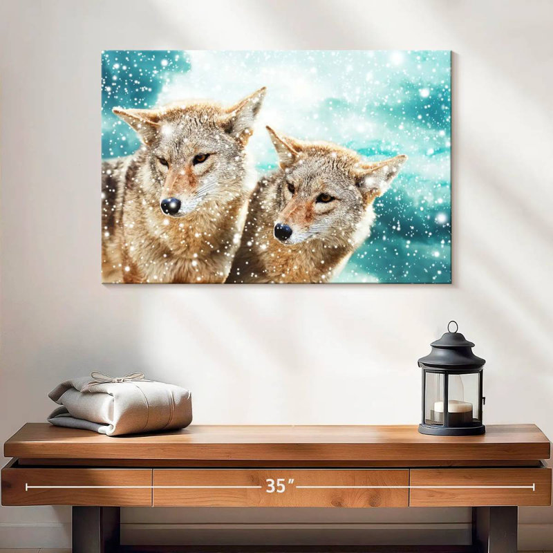 Paire de coyotes Brampt, H 16 po x l 24 po