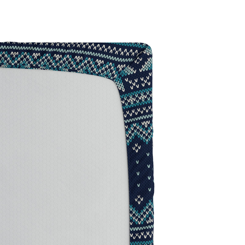 Microfiber Geometric Fitted Sheet, Queen Fitted Sheet