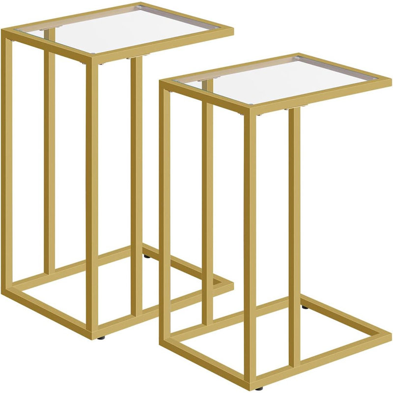 Emberley Glass Top Side Table Set
