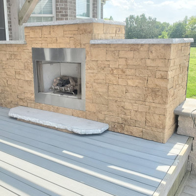 Georgetown Run Flat Faux Stone Fire Rated Wall Paneling Indoor-Outdoor (Random Width + Length, 14.25 sq. ft. per box)