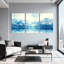 «Landscape & Nature Mountain Lake Reflection Watercolor Landscape», ensemble de 3 impressions sur toile-1436256506