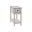 Table d'appoint, bout, table d'appoint, 2 niveaux, étroit, chambre à coucher, lampe, tiroir de rangement, placage gris, transitionnel-2035598165-2035598167