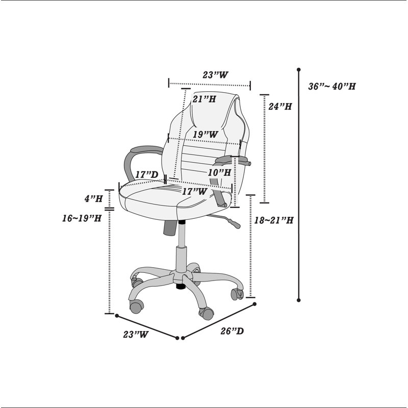 Chaise de bureau en similicuir