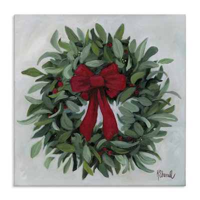 «Wreath with Red Bow», art mural par Kate Sherrill