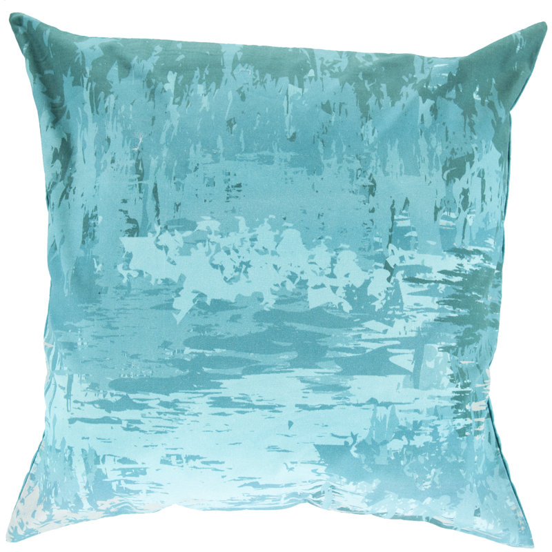 Serenade Cotton Throw Pillow Cover, Blue\Green, 20" H x 20" W