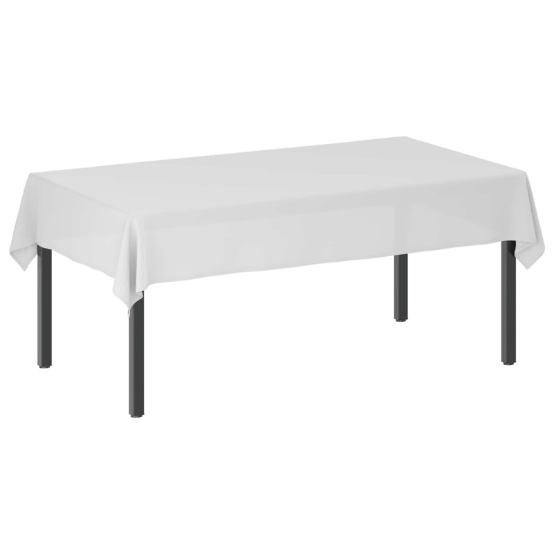  Table Cloth Plain Polyester Cover Fabric Tablecloth Kitchen Dining for, 140 cm L, White