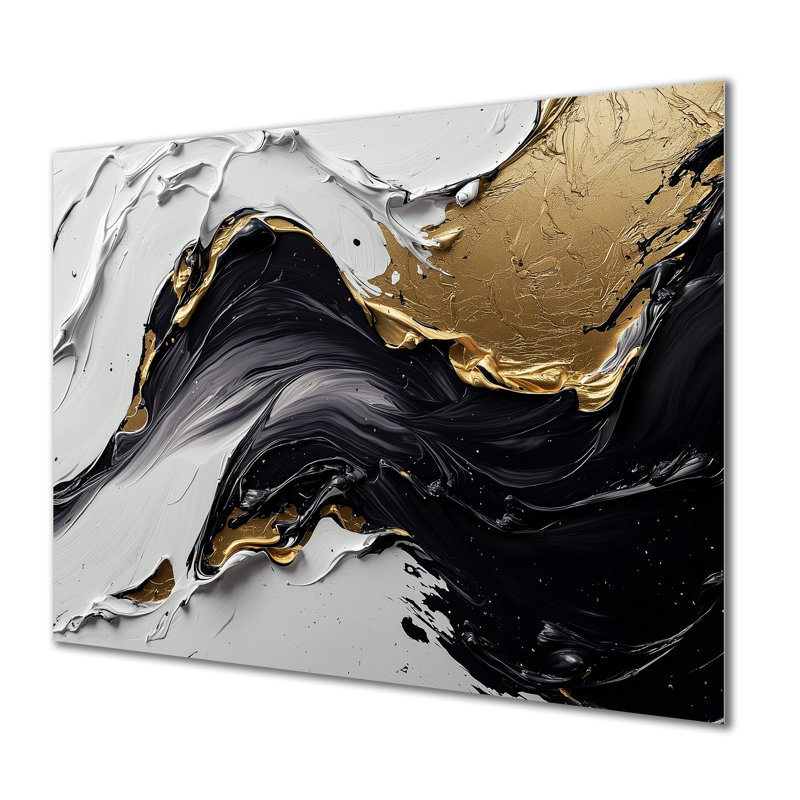Abstrait abstrait de l'obscurité et de la lumière V - Décoration murale transitionnelle moderne en métal, H 12 po x l 20 po