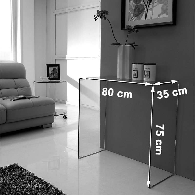Adrienne 80cm Glass Console Table