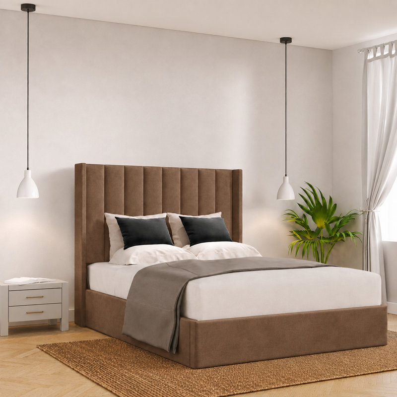 Ayrin Upholstered Ottoman Storage Bed, Single (3'), Mole
