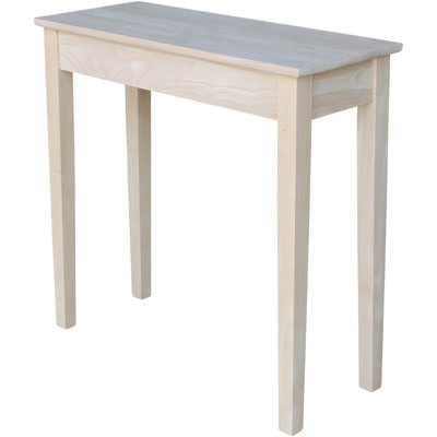 Solid  Rectangular Hall Table With Drawer, Unfinished Diy Furniture For Custom Painting Or Staining, Sturdy And Durable Design