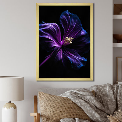 Fusion de fleurs mauves et noires sur toile