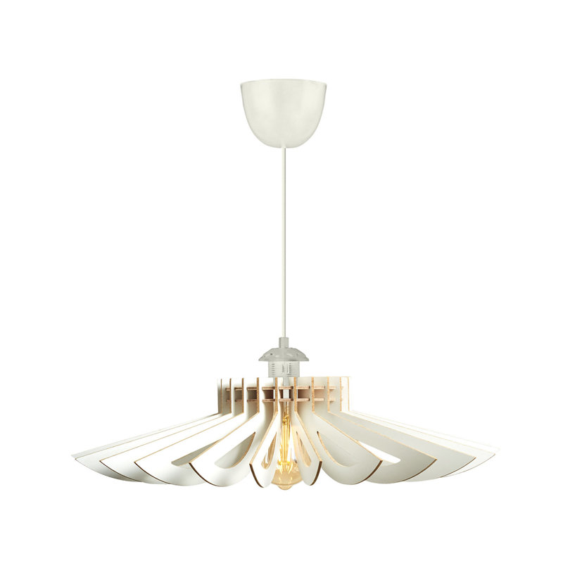Élégant lustre grande marguerite, blanc, 26,8 po x 26,8 po x 19,7 po | Structure en panneau de fibres à densité moyenne durable, épaisseur: 0,1 pouce | Câble réglable, douille E27 de 40 W maximum | Design scandinave et champêtre pour un éclairage domestique élégant
