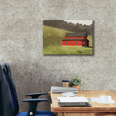 'Red Barn 1' by Anne Tavoletti Canvas Wall Art