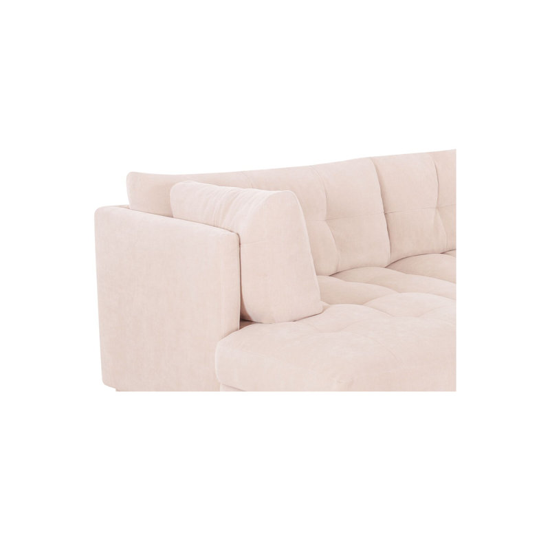 Canapé modulaire Dunwich beige clair, Beige Polyester, Right Hand Facing