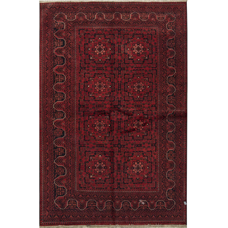 Hand-Knotted High-Quality Red/Black Area Rug