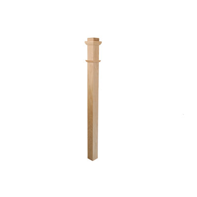 Poteau en bois de chêne rouge 40,5 "de style contemporain non fini (SP4075-RO-UNF) - Ensemble de 2