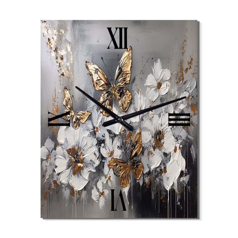 Ippazia - Horloges murales florales, H 28 po x l 12 po