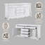 Commode de style champêtre avec détails sculptés, armoire de rangement blanche de luxe pour chambre à coucher et meuble-lavabo