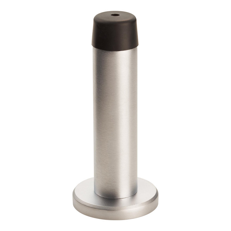 Suzette Brass Baseboard Door Stop, Satin Chrome