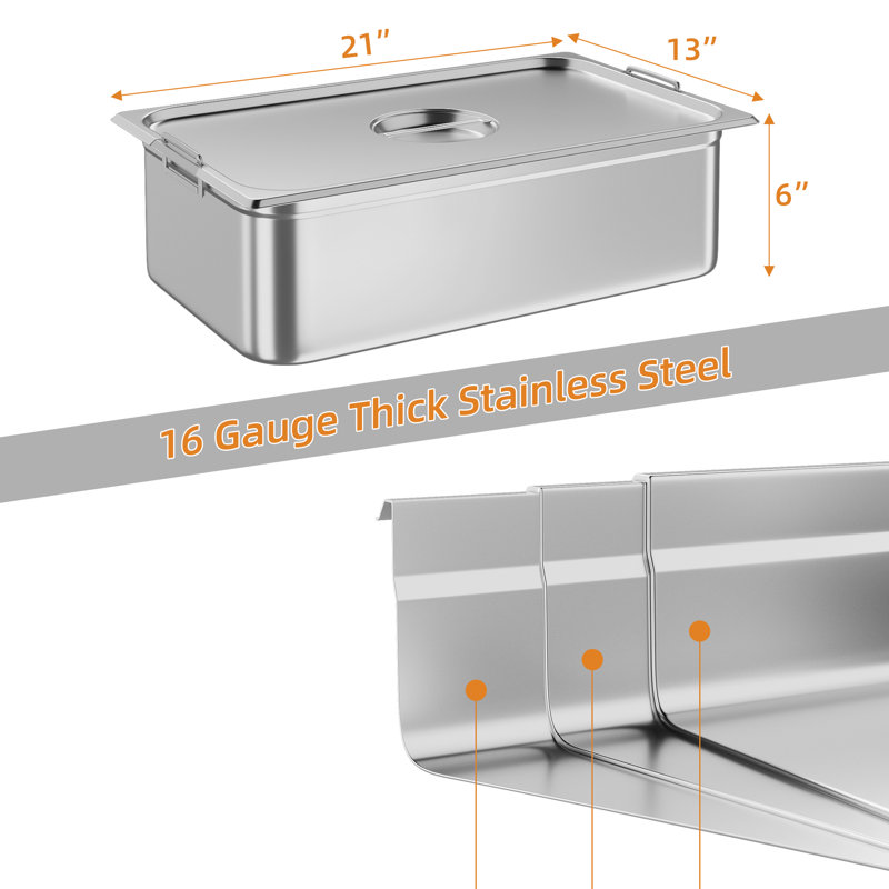 FXSGER Non-Stick Stainless Steel Roasting Pan