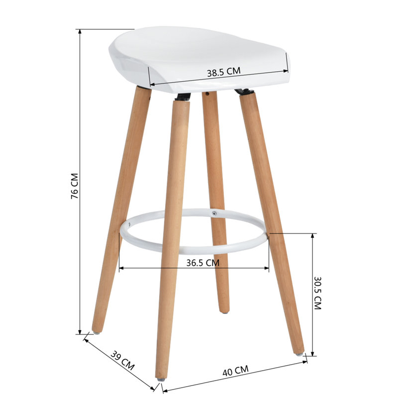 Aireen Counter Stool with Solid Wood Frame, White