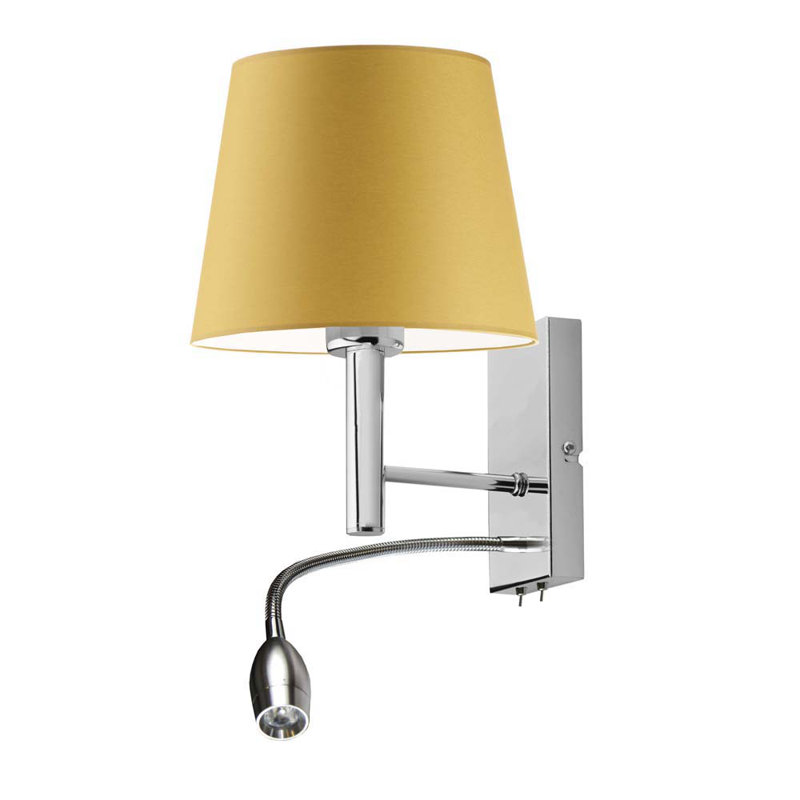 Audrea LED Armed Sconce, Chrome, Mustard