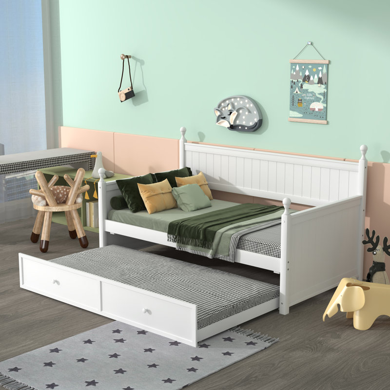 Ahamadou Daybed with Trundle Bed, White