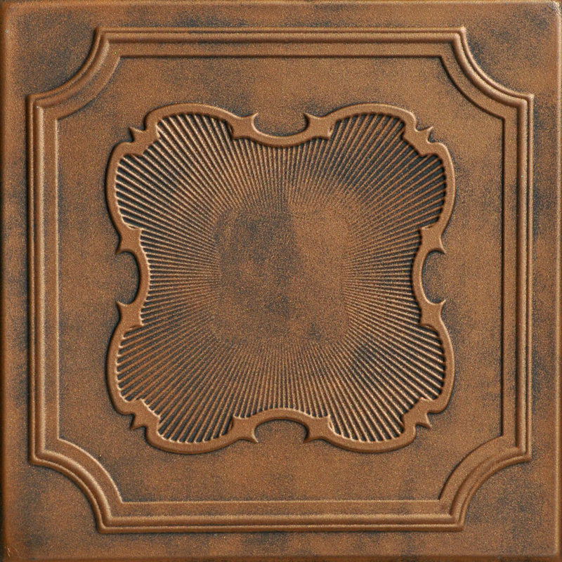 Carreau de plafond en polystyrène collé 1,6 pi x 1,6 pi Coronado, Bronze antique