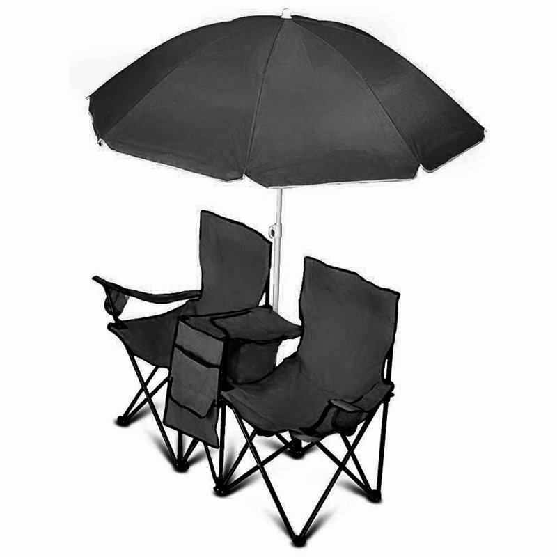 Chaise de plage pliante Lattimer GoTeam, Noir