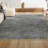 Felicdad Shag Plush Tassel Charcoal Rug-74087561