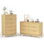 Ensemble de chambre à coucher 2 pièces Water Ripple: commode large à 6 tiroirs et commode haute à 5 tiroirs