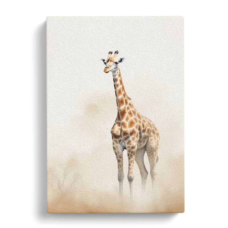 Giraffe Minimalism - Wrapped Canvas Print