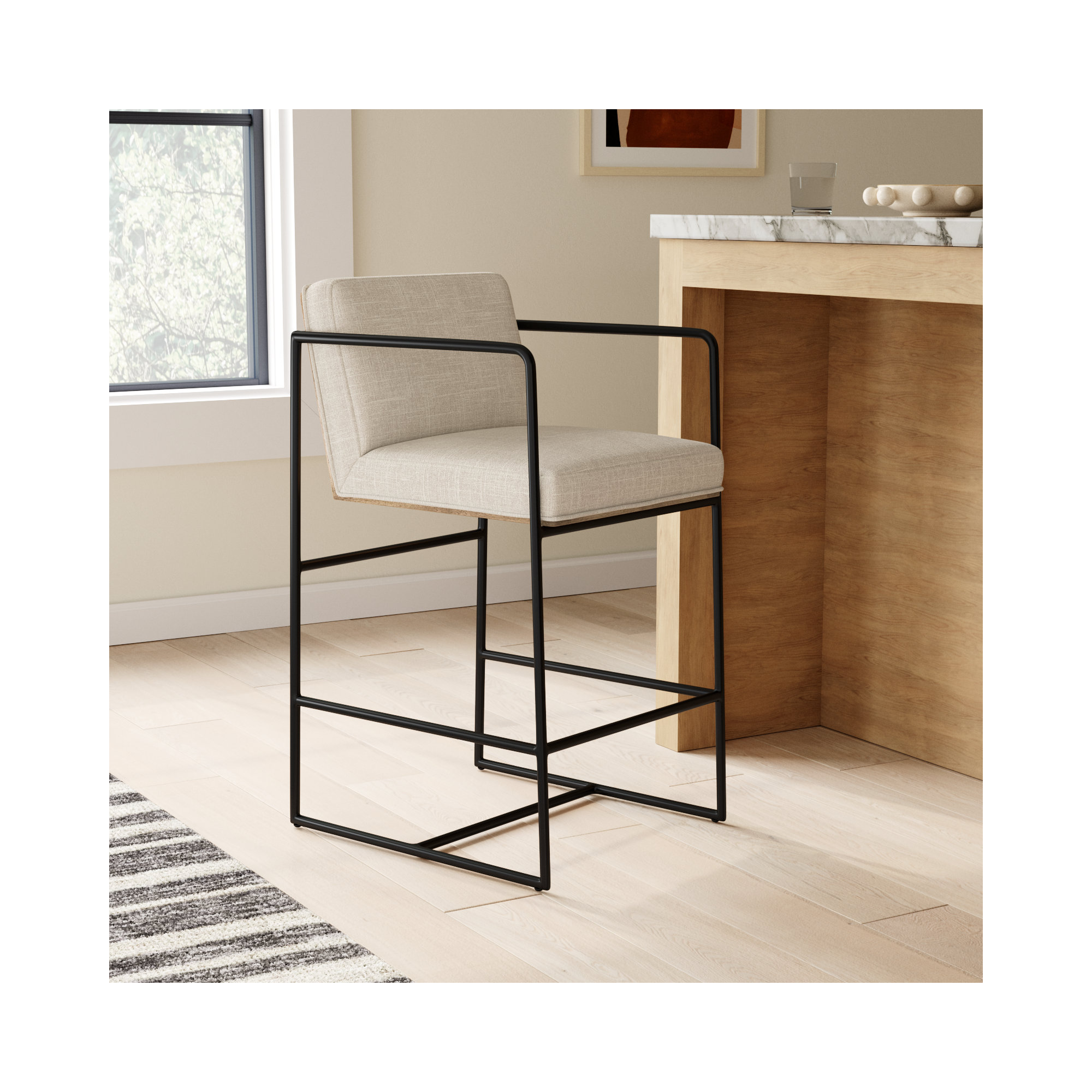 Sidney Upholstered Bar & Counter Stool, Counter Stool (26” Seat Height)