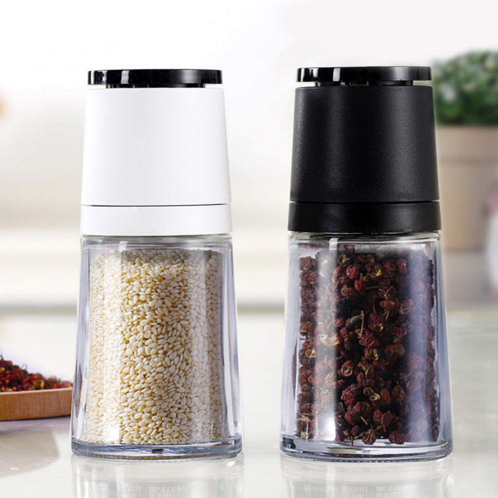 Moulins à Sel Et Poivre En Verre Et Acier Inox - Lot De 2 - Broyeur Céramique Réglable - Design élégant Pour Cuisine