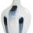 Jasmane Glass Abstract White Accent Lamp with Blue Drip Splatter Design