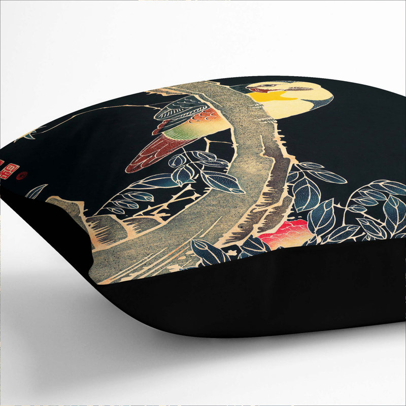 Square Throw Cushion, Black, 40cm H x 40cm W x 15cm D