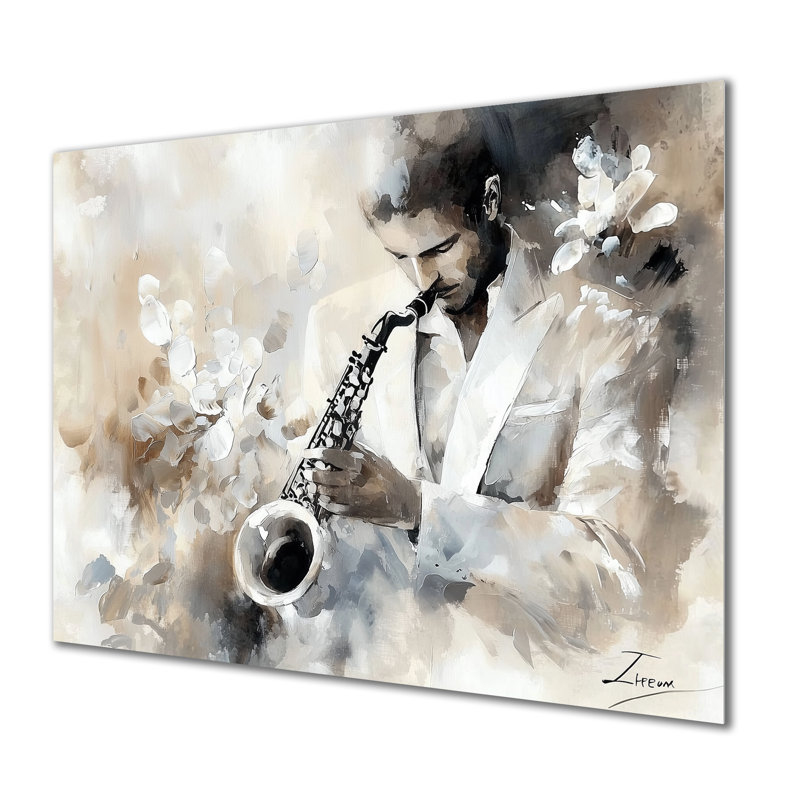 «The Gentleman Musician Lover II - People», art mural en métal, H 30 po x l 40 po
