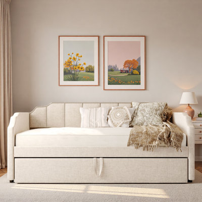 Upholstered Daybed With Pop-up Trundle And Usb Charging Ports