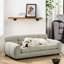 Mobilier beige pour animaux de compagnie pour grands chiens - Rectangulaire moderne avec accoudoirs, lit confort et dossier-2113936713