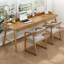 Bureau rectangulaire brun en bois massif avec 3 tiroirs-95010846