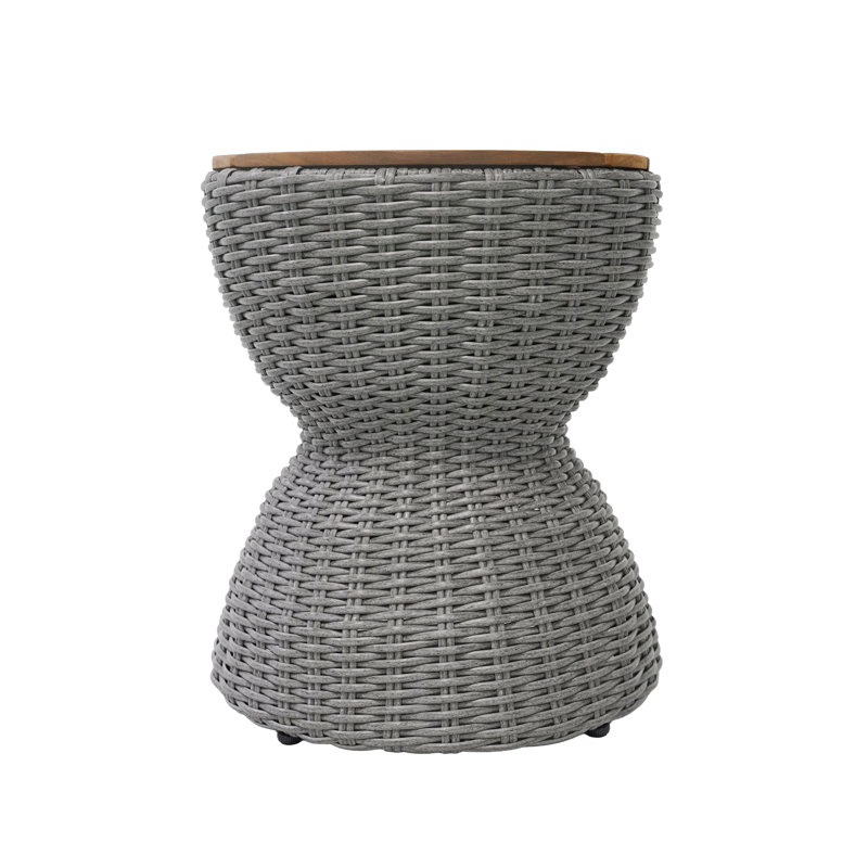 Table d'appoint d'extérieur 15,25 "Modern Coastal, Osier gris