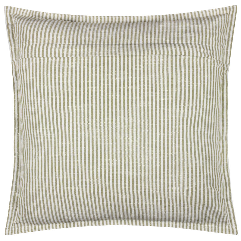 Truro Stripe Striped Square Cushion Cover, Green