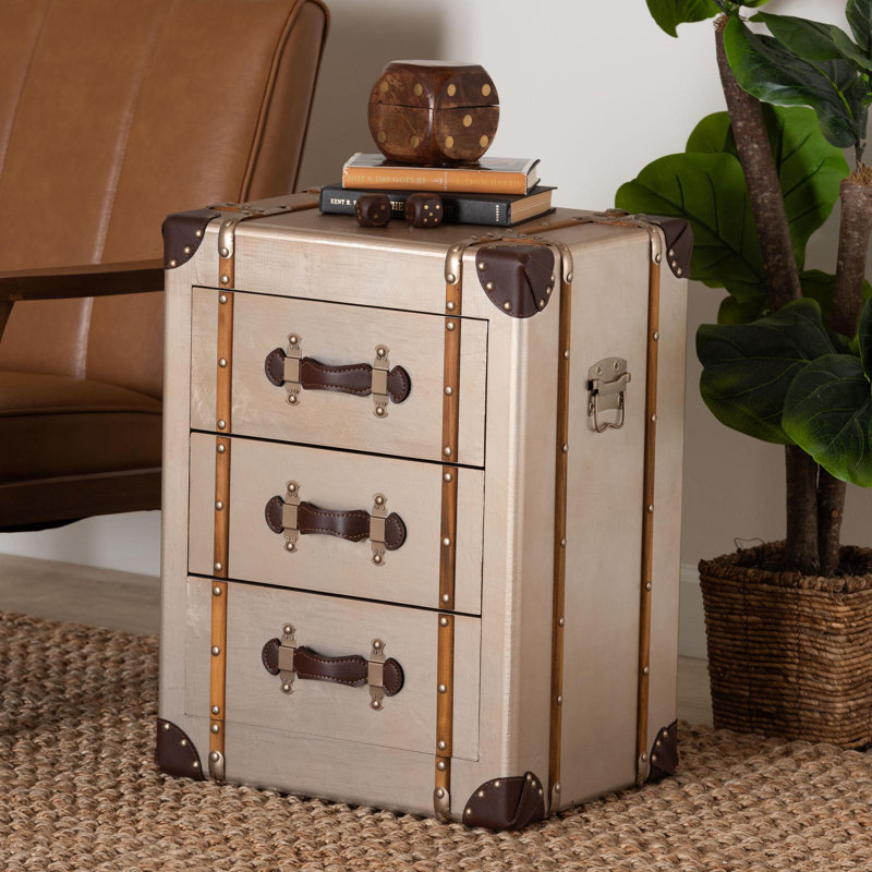 Joakim Baxton Studio Naylor Vintage Matte Bronze 3-Drawer Cabinet